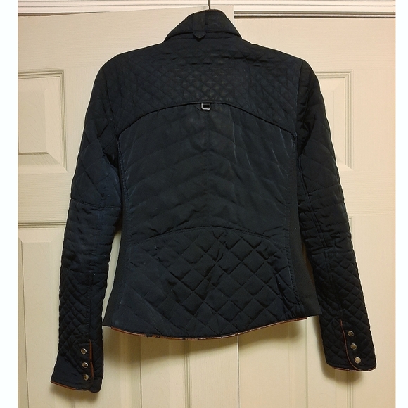 Zara navy zipped quilted jacket - Picture 2 of 4